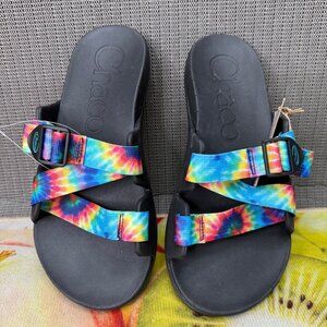 Chaco Men's Dark Tie Dye Chillos Slide Sandals Adjustable Strap M11